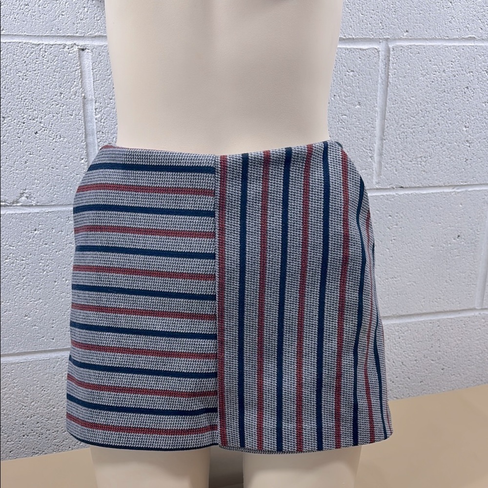 Zara trafaluc Striped Blue Red and grey Women's Skort​​​​